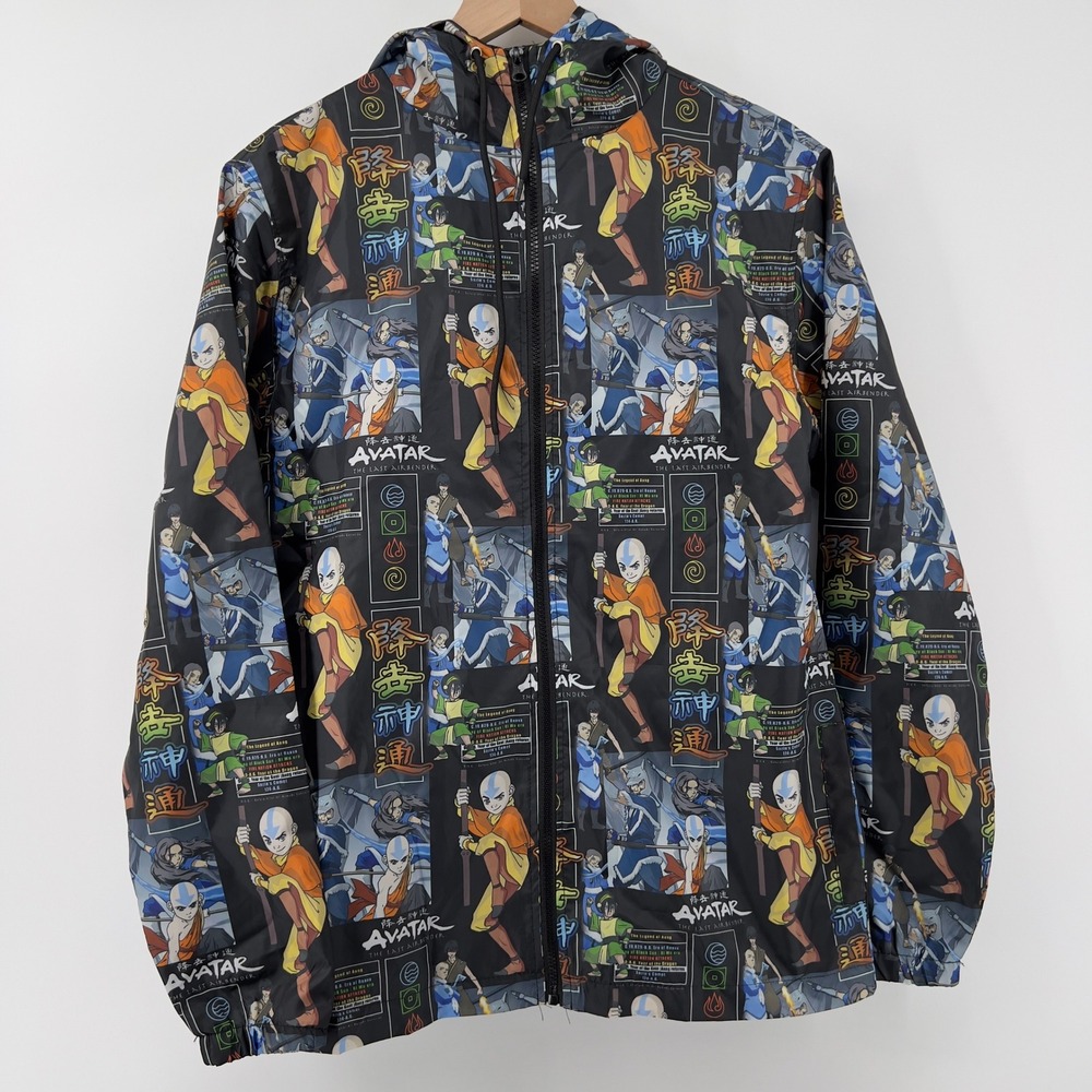 Nickelodeon Avatar The Last Airbender Full Zip Hooded Windbreaker Jacket Men‎ S